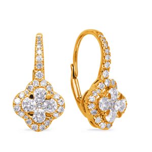 Yellow Gold Diamond Earring