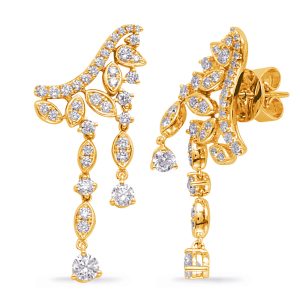 Yellow Gold Diamond Earring