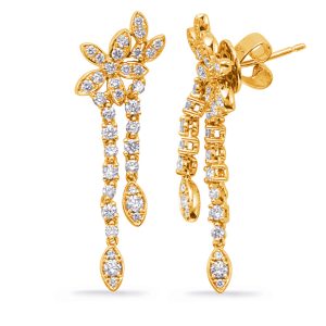 Yellow Gold Diamond Earring