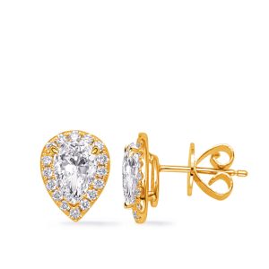 Yellow Gold Diamond Earring