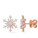 Rose Gold Diamond Snowflake Earring