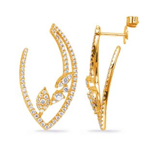 Yellow Gold Diamond Earring