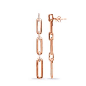 Rose Gold Diamond  Earring