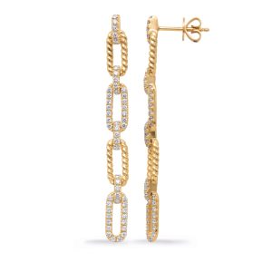 Yellow Gold Diamond Earring