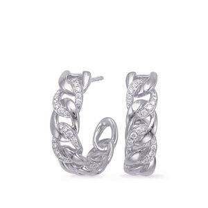 White Gold Diamond Hoop Earring