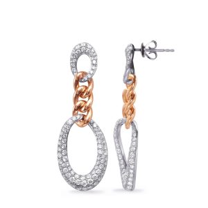 Rose & White Gold Diamond Earring