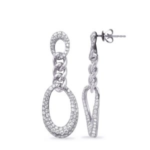 White Gold Diamond Earring