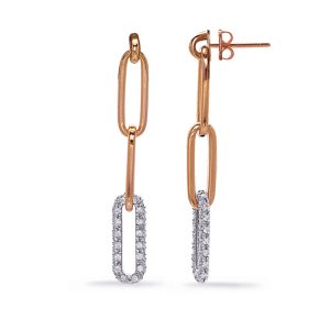 Rose & White Gold Diamond Earring