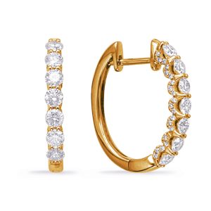 Yellow Gold Diamond Earring