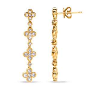 Yellow Gold Diamond Earring