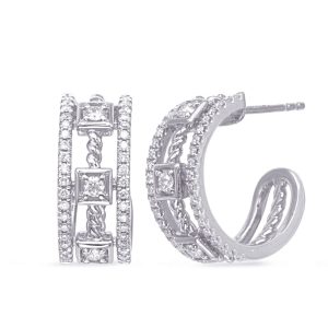 White  Gold Diamond Earring