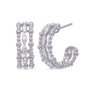 White Gold Diamond Earring