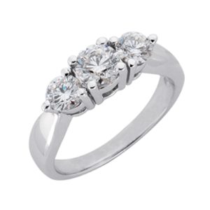 White Gold Three Stone Ring