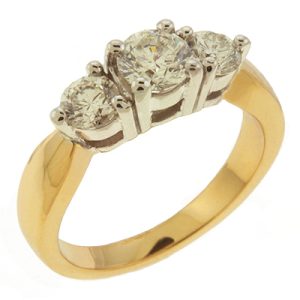 Yellow & White Gold Three Stone Ring