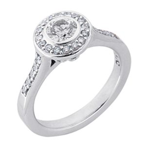 White Gold Halo Engagement Ring