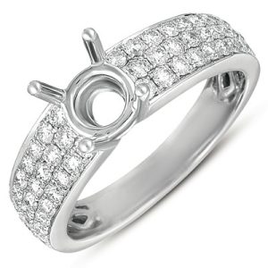 White Gold Pave Engagement Ring