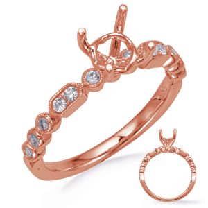 Rose Gold Diamond  Engagement Ring