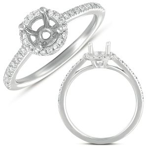 White Gold Halo Engagement Ring