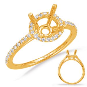 Yellow Gold Halo Engagement Ring