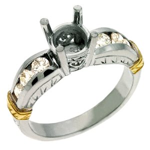 Yellow & White Gold Engagement Ring