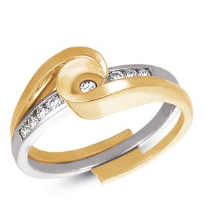 White & Yellow Gold Engagement Ring