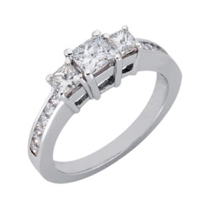 Three Stone Ring W/side Stones
