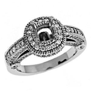 White Gold Halo Engagement Ring