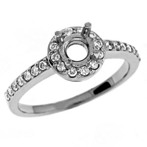 White Gold Halo Engagement Ring