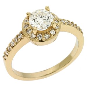 Yellow Gold Halo Engagement Ring