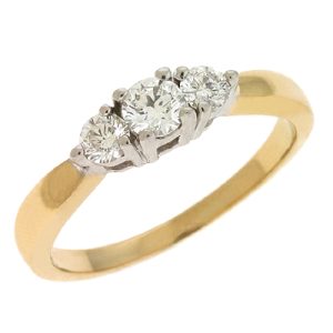 White Gold Three Stone Ring