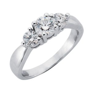 White Gold Three Stone Ring