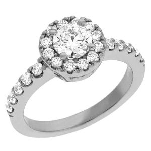White Gold Halo Engagement Ring