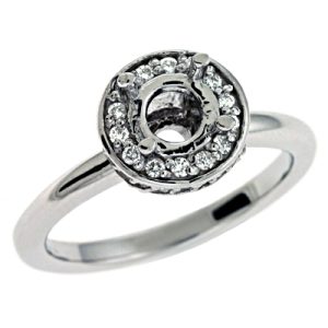 White Gold Halo Engagement Ring