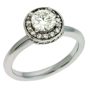 White Gold Halo Engagement Ring