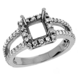 White Gold Halo Engagement Ring