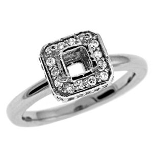 White Gold Halo Engagement Ring