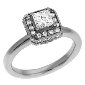 White Gold Halo Engagement Ring