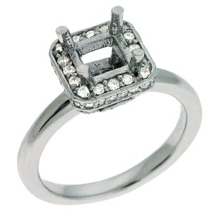 White Gold Halo Engagement Ring