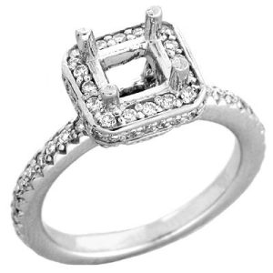 White Gold Halo Engagement Ring