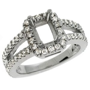 White Gold Halo Engagement Ring