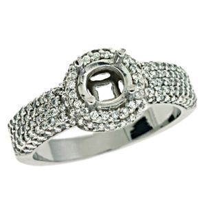 White Gold Halo Engagement Ring