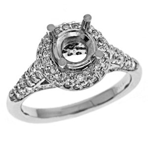 White Gold Halo Engagement Ring