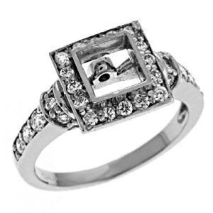 White Gold Halo Engagement Ring