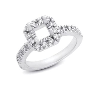 White Gold Halo Engagement Ring