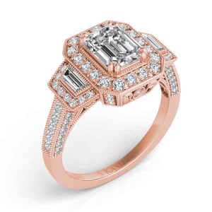 Rose Gold Halo Engagement Ring