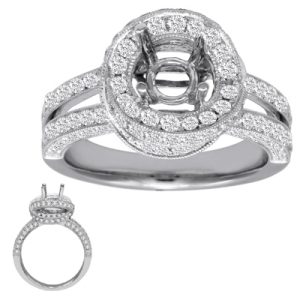 White Gold Engagement Ring Pave