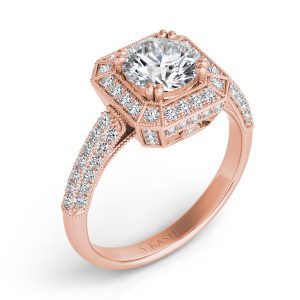 Rose Gold Engagement Ring Pave