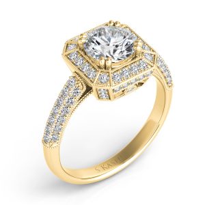 Yellow Gold Engagement Ring Pave