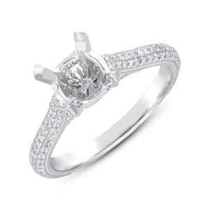 White Gold Pave Engagement Ring