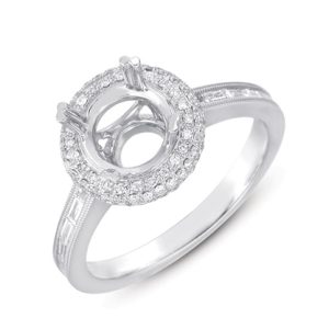 White Gold Pave Engagement Ring